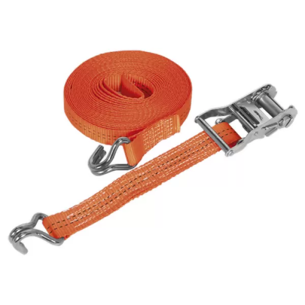 image of Sealey TD2008J Ratchet Tie Down 35mm x 8mtr Polyester Webbing 2000kg Load Test