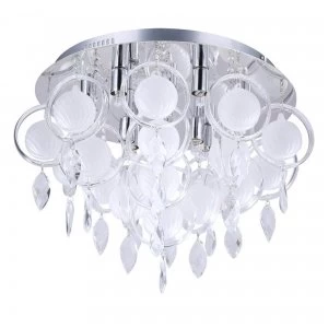 image of Litecraft Pluto 9Lt Opal Ceiling Light