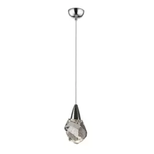 Aquaria Integrated LED Pendant Ceiling Light Chrome, Transparent 3000K 450Lm