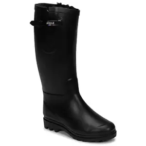 image of Aigle AIGLENTINE FUR womens Wellington Boots in Black,4,5,5.5,6.5,7.5,2.5