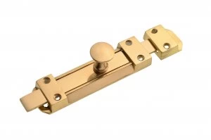 image of Wickes Flat Tower Bolt - Brass 140mm