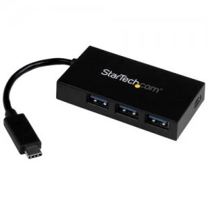 image of 4 Port USB3 Hub with USBC Power Adapter