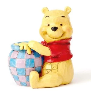 image of Winnie the Pooh with Honey Pot Disney Traditions Mini Figurine