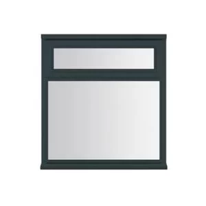 image of Clear Double Glazed Anthracite Grey Timber Top Hung Window, (H)895mm (W)910mm