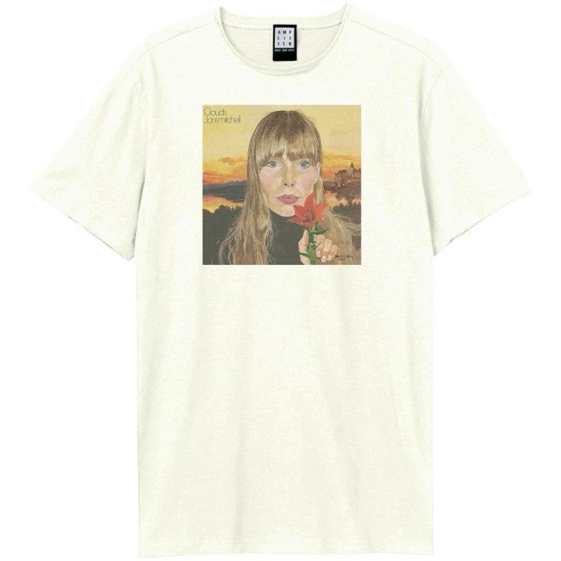 Image of Amplified Amplified Men Clouds Joni Mitchell Vintage T-Shirt in White Size: Small White S Male 5063470957156