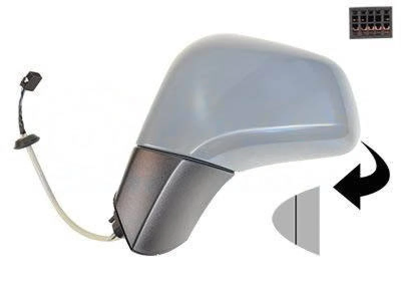 Image of VAN WEZEL 3815805 Wing mirror * HAGUS * Left, Heatable, partially primed Outside Mirror (50)