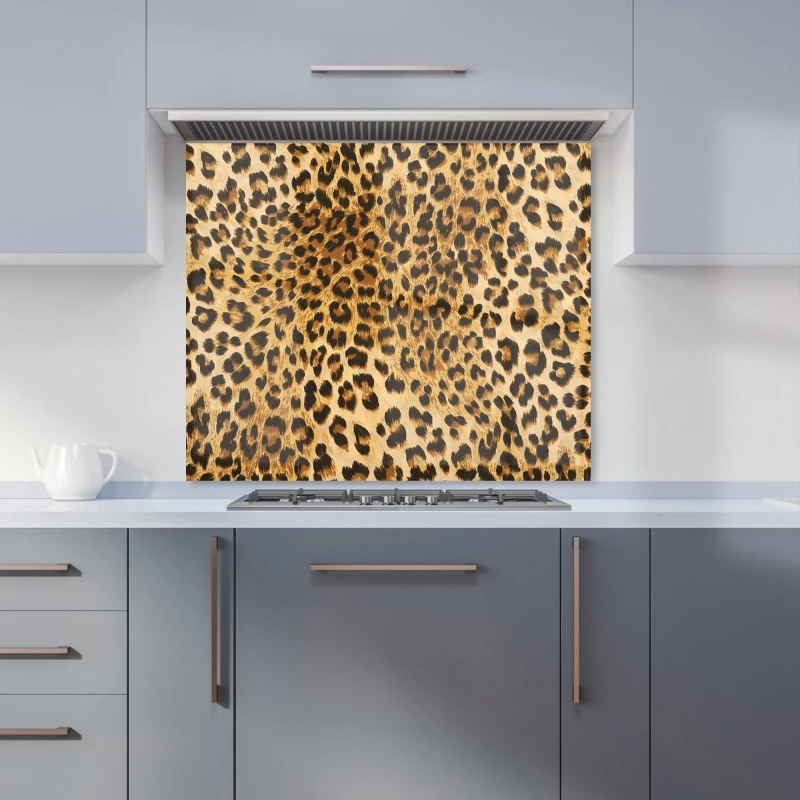 Image of Warren Reed - Designer Wild Animal Pattern Kitchen Splashback in Brown Size: 700mm x 650mm Brown Unisex 700mm x 650mm