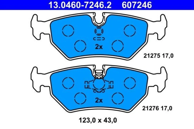Image of ATE 13.0460-7246.2 Brake pad set excl. wear warning contact Brake Pad Set,disc brake (402)