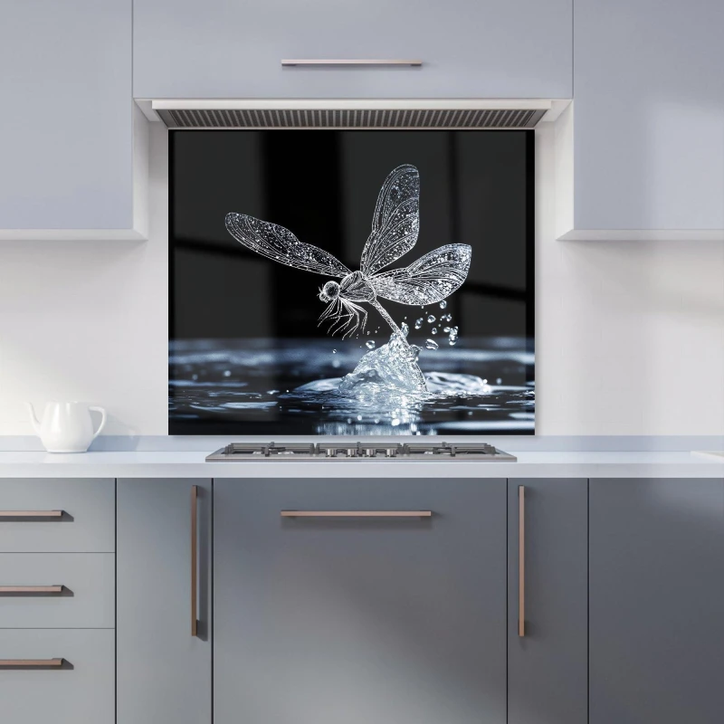 Image of Warren Reed - Designer Glistening Dragonfly Lift-Off Kitchen Splashback Size: 600mm x 750mm Multicolor Unisex 600mm x 750mm