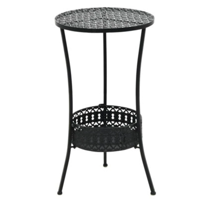 Image of vidaXL Bistro Table Vintage Style Round Metal 40x70cm Black Kitchen Furniture