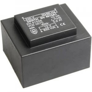 Image of PCB mount transformer 1 x 230 V 2 x 7.50 V AC 10 VA 666 mA