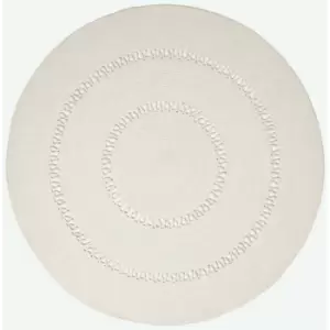 Image of Natural Crochet Braided Rug 150cm Round - Natural - Homescapes