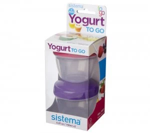 image of Sistema 35ml Yoghurt To Go Pot Twin Pack Pink