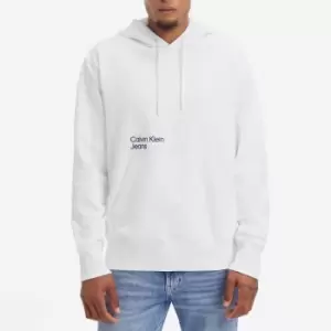 image of Calvin Klein Jeans Blurred Coloured Address Cotton-Blend Hoodie - S