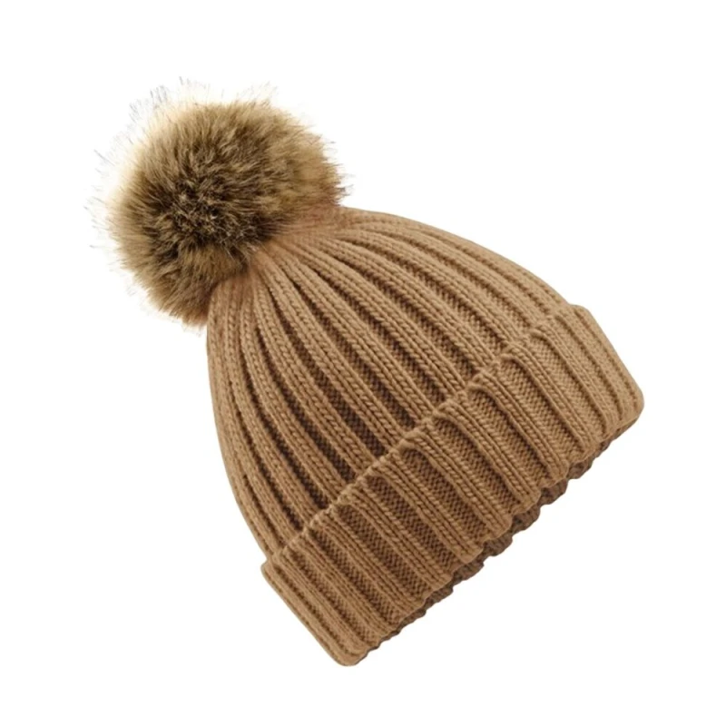 Image of Beechfield Beechfield Men Cuffed Design Winter Hat in Medium Beige Medium Beige One Size Male 5059958561328