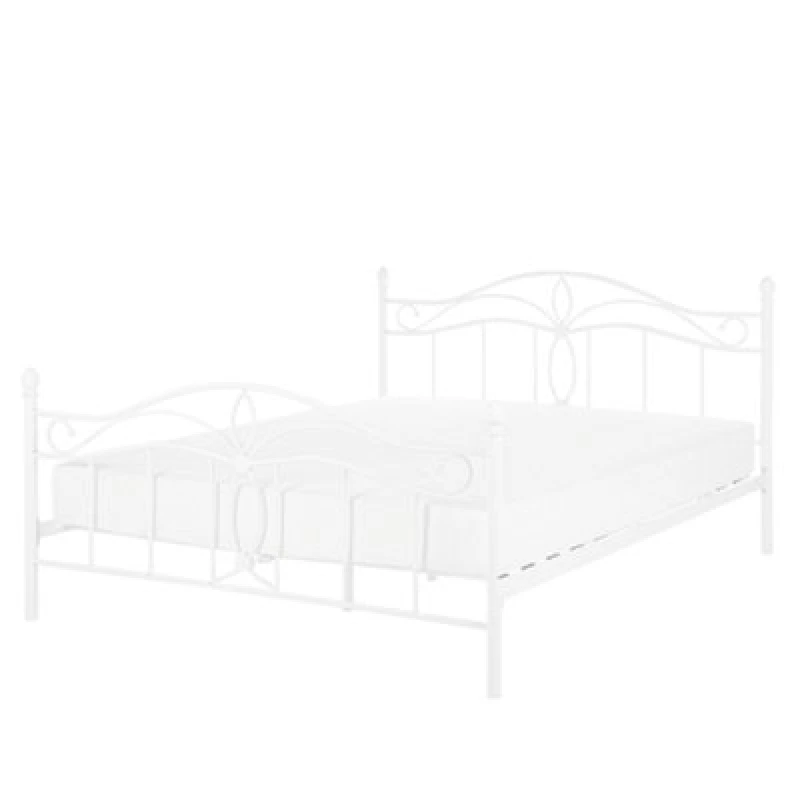 Image of Beliani Bed Metal Antlia 140 X 200 Cm (Eu Double) White