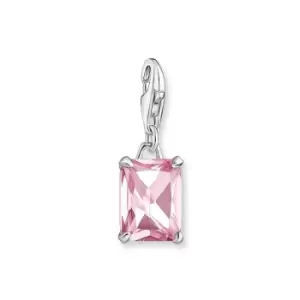 image of THOMAS SABO Silver Octagon Cut Pink CZ Charm