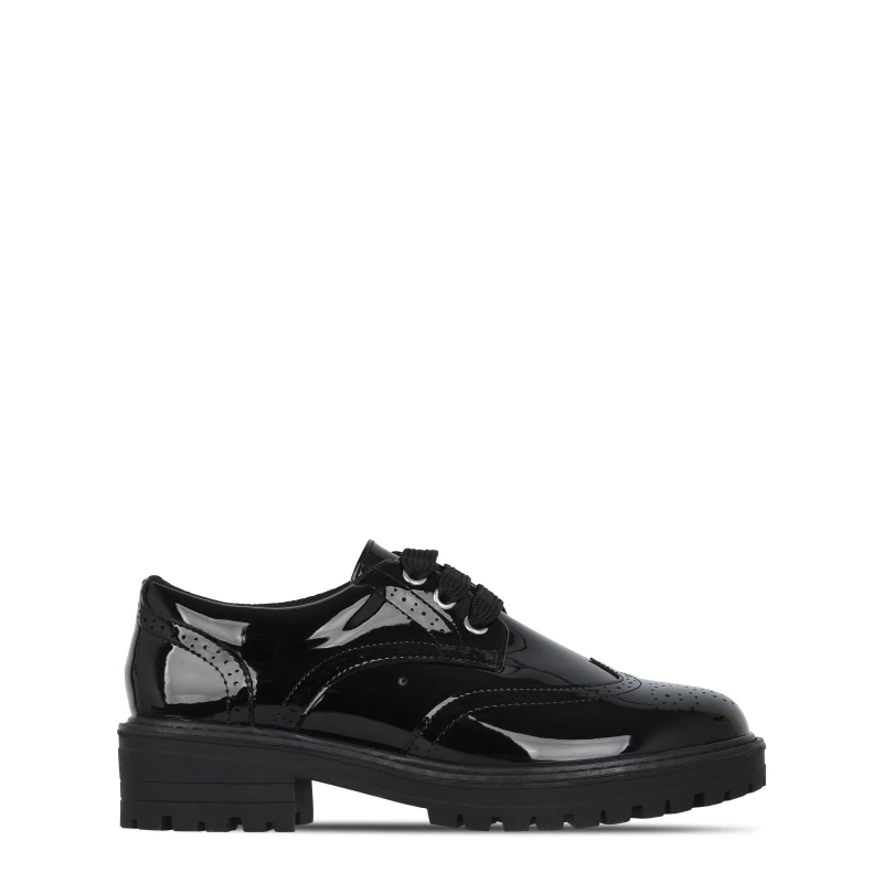 Image of Miso Chunk Brogue Junior Girls Shoes - Black 3