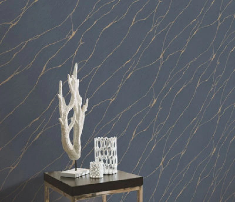 Image of Erismann Opus Calore Vinyl Wallpaper - Blue