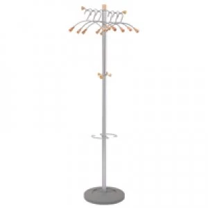 image of Alba ELegant Wave Metal and Wood Coat Stand PMWave