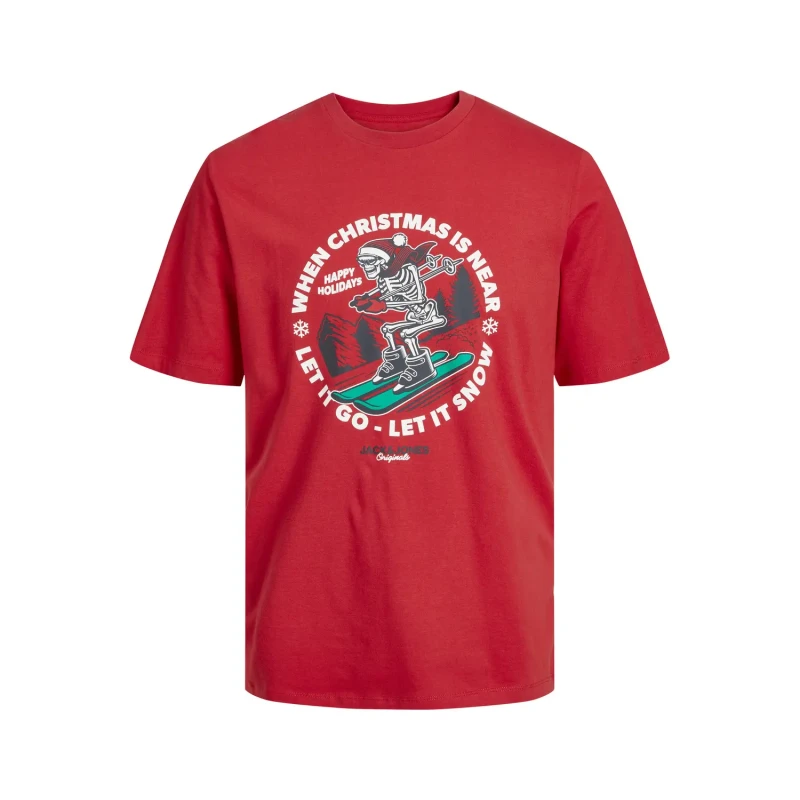 Image of jack & jones Children's crew neck T-Shirt Jack & Jones Jorchristmas Skull Rouge Male 10 ans