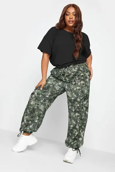 Image of Yours Cargo Trousers Green
