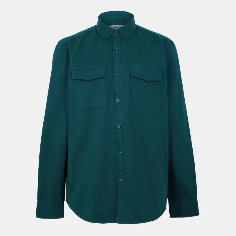 Image of Original Penguin Mens Long Sleeve Twill Overshirt June Bug male Small