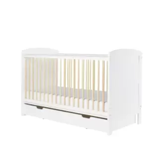 image of Ickle Bubba Coleby Classic Cot Bed and Under Drawer - Scandi White