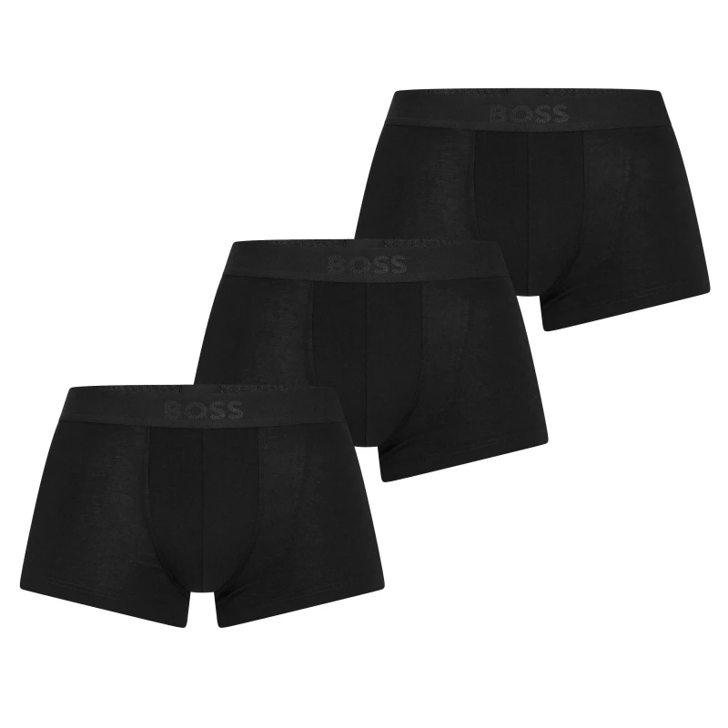 Image of Boss Three-pack of logo-waistband boxer briefs Black male X Small
