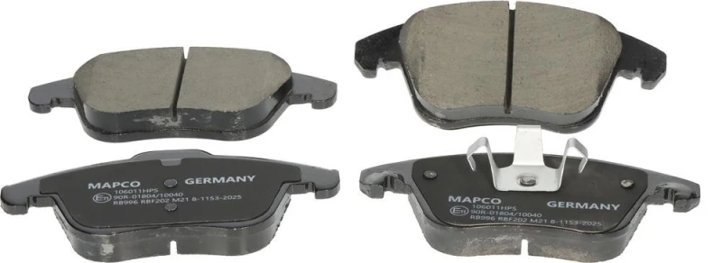 Image of MAPCO 106011HPS Brake pad set Front Axle, excl. wear warning contact Brake Pad Set,disc brake (402)