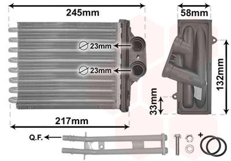 Image of VAN WEZEL Heater matrix VAN WEZEL 17006350