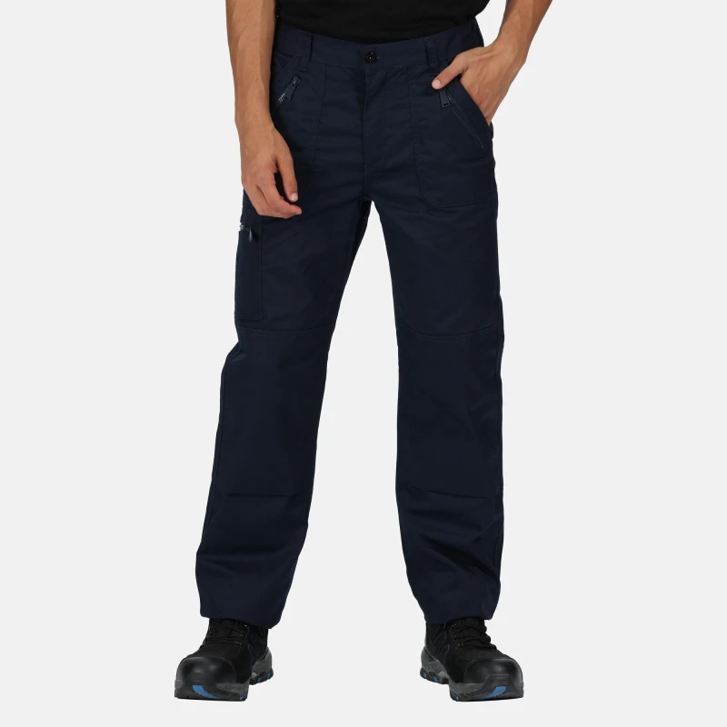 Image of Regatta Mens Pro Action Hardwearing Workwear Trousers 40 - Waist 40' (101.5cm), Inside Leg 30' NAVY TRJ600-540-40S