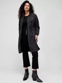 image of Armani Exchange Showerproof Longline Jacket - Black, Size L, Women