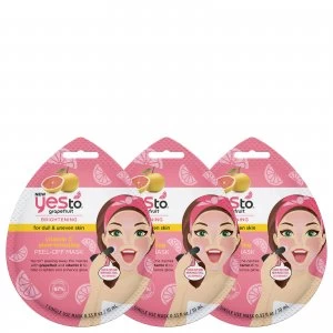 Image of yes to Grapefruit Vitamin C Glow-Boosting Single Use Peel-Off Mask (Pack of 3)