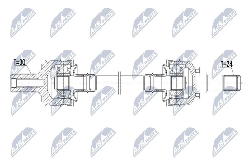 Image of NTY NPW-ME-222 Drive shaft Automatic Transmission, Rear Axle Left Drive Shaft (13)