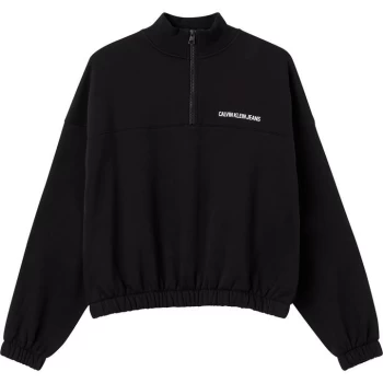 Image of Calvin Klein Jeans Vertical Institutional Zip Sweatshirt - CK BLACK BEH