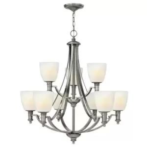 Image of 9 Bulb Chandelier Hanging Pendant LIght Antique Nickel LED E27 60W Bulb