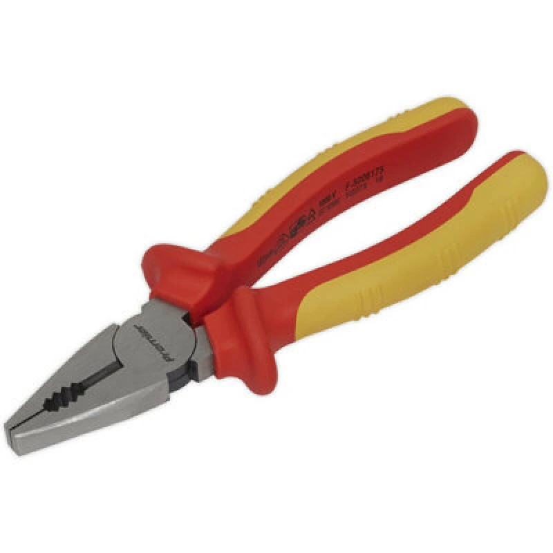 Image of Loops 175mm Combination Pliers - Serrated Jaws - Hardened Cutting Edges - VDE Approved Multi