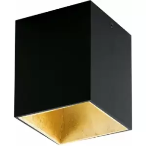 image of Loops - Wall / Ceiling Light Black & Gold Square Downlight 3.3W Built in led