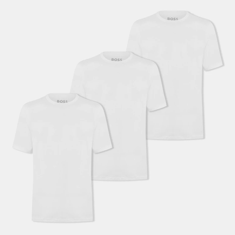 Image of Boss Mens BW Bamboo T-Shirt, Bamboo Fabric White 100 male S