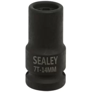 Image of Sealey VS0985 Brake Caliper Socket 1/2"Sq Drive 14mm 7-Point