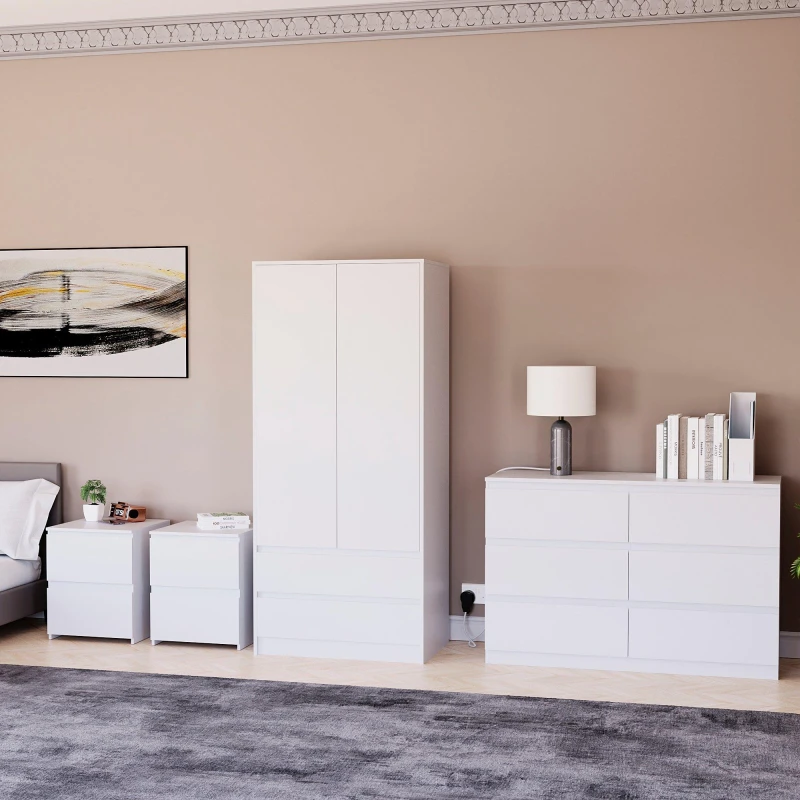 Image of Lassic Vida Designs 4 Piece Denver Bedroom Set 4 White unisex One Size
