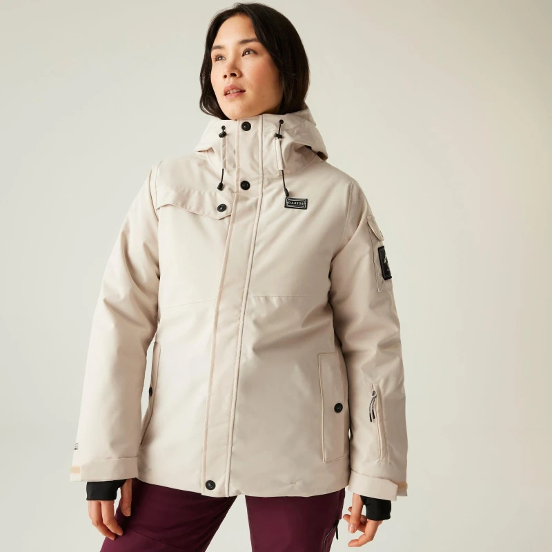 Image of Dare 2b Womens Ski Life Recycled Waterproof Breathable Insulated Waterproof Jacket Grey Morn female 14