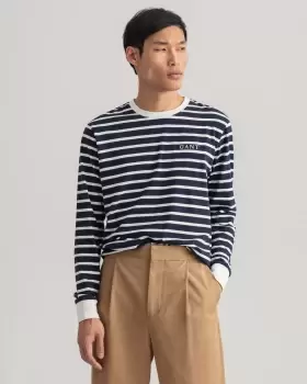 Image of GANT Men Sailing Print Long-Sleeve T-Shirt (L) Blue