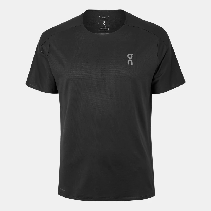 Image of On Mens Short-Sleeve Performance Running Top Black Eclipse male Small