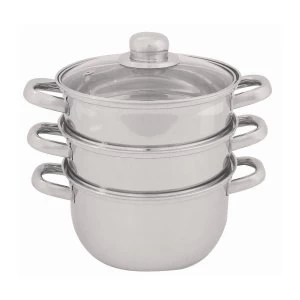 image of Robert Dyas Stainless Steel 3 Tier Steamer - 18cm