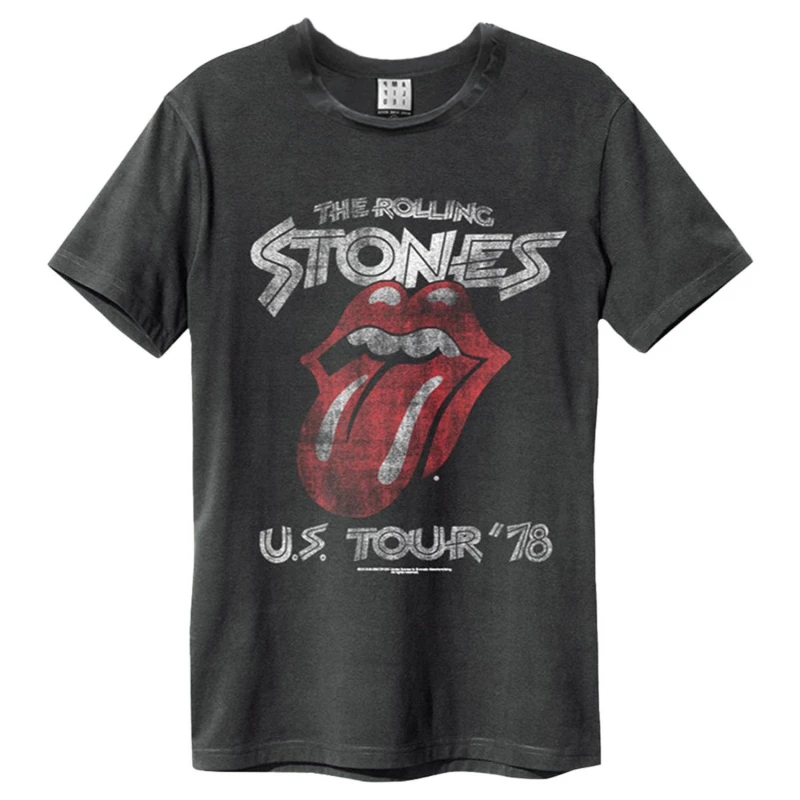 Image of Amplified Amplified Men US Tour 78 The Rolling Stones T-Shirt in Charcoal Size: X-Small Charcoal XS Male 5063238193406