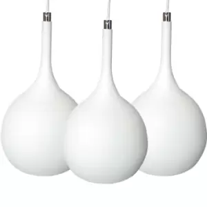 Image of Hanging Ceiling Pendant Light 3x Matt White & Copper Kitchen Lamp Built in LED