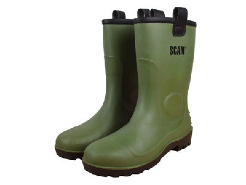 Image of Scan Fleece Lined Wellington Boots Green Size 7 FWWELFL7