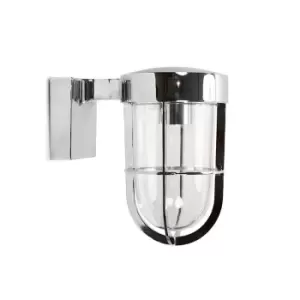 image of Fanar Industrial Chrome Bathroom Wall Light